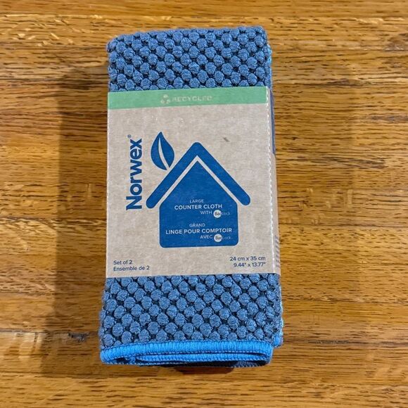 Norwex Counter Cloths Set of 2 Large Teal/Slate Limited Edition NWT - Picture 7 of 8
